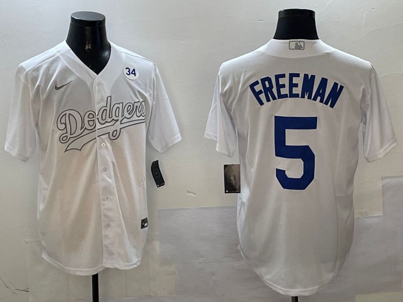 Men Los Angeles Dodgers #5 Freeman White Fashion Edition Game 2025 Nike MLB Jersey style 6